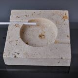 Cendrier brutaliste par Fratelli Mannelli, travertin, Italie, 1970