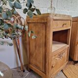 Pair of art deco oak bedside tables