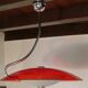 Vintage red space age glass pendant from the 80s