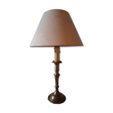 Candlestick table lamp and shade