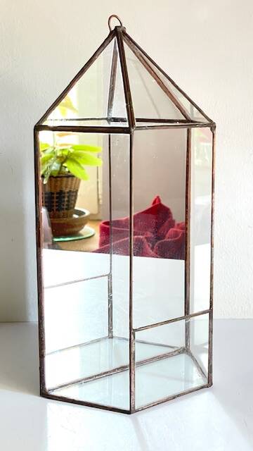 Vide poche mural miroir et laiton vintage