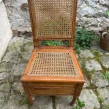 Chaise osier avec assise ouvrable