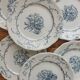6 flat plates in iron earth Pompadour earthenware factory of Clairefontaine