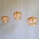 Vintage trio of amber glass pendants, 1960s-70s.