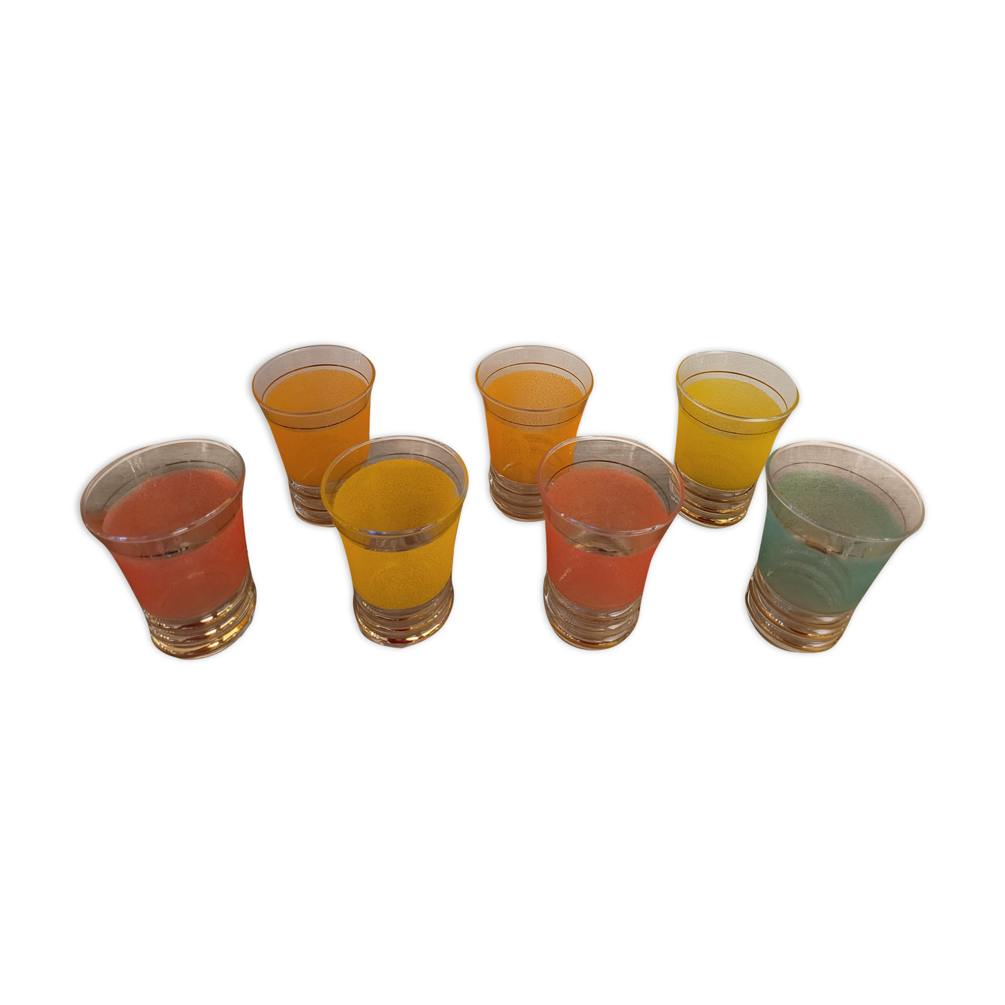 Colored granite glasses 60's