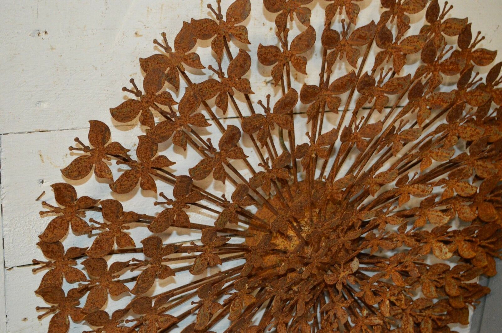 Wrought iron flower with butterflies