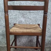 Set of 4 rustic chairs in Louis XIII style, with rush seats, early 20th century.