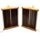 Leonardo Mosso 2 palisander and brass table lamps, Italy 1970s