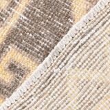 3x12 Light Yellow & Brown Turkish Vintage Runner Rug, 80x373Cm