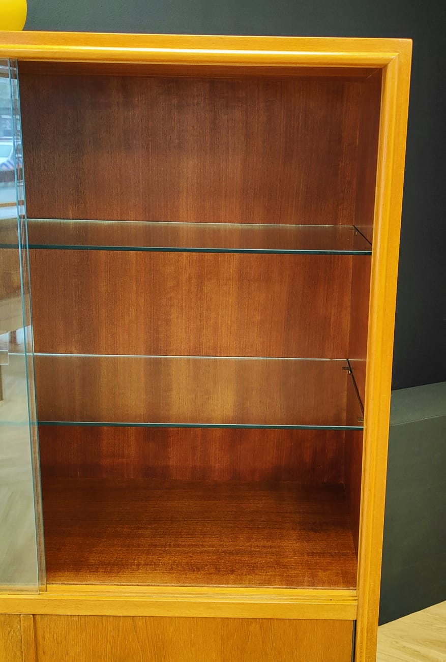 Mid century highboard vintage display cabinet, bookcase