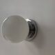 Pair of vintage modernist Art Deco wall lights, chrome and opaline, France