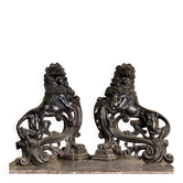 Pair of cast iron fire dogs