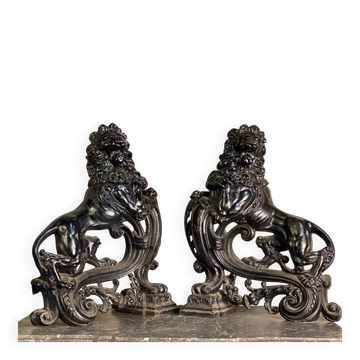 Pair of cast iron fire dogs