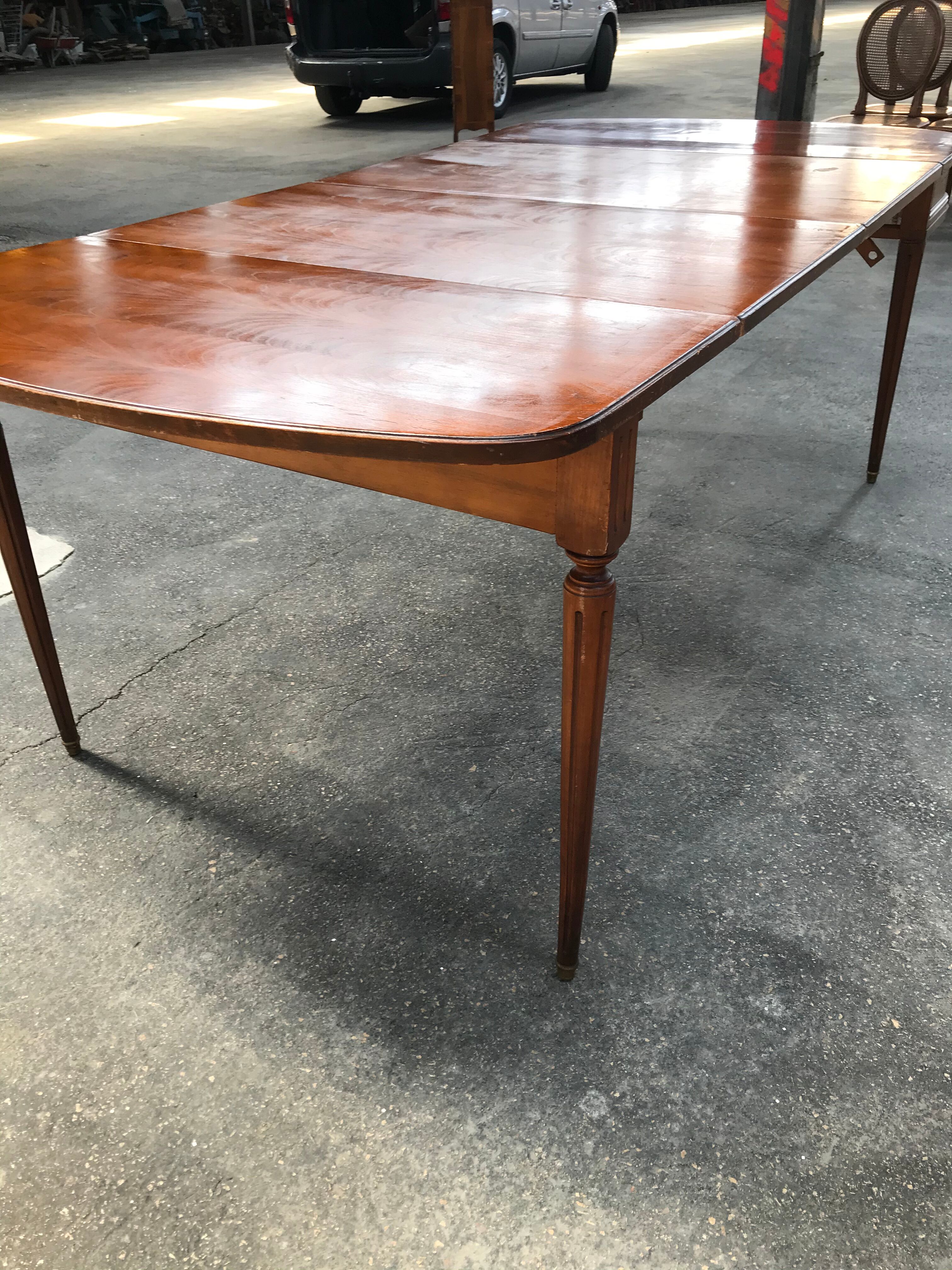 Louis XVI dining table and 3-length console
