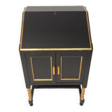 Small secretary with black and gold lid