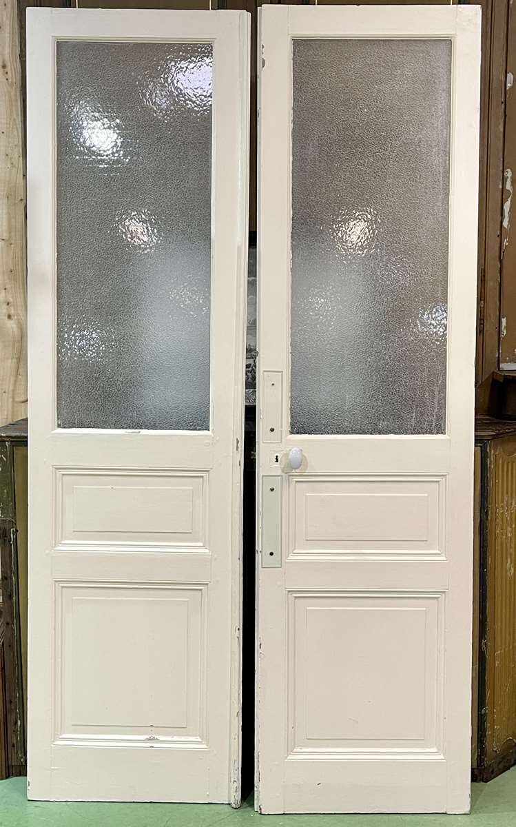 Double glazed interior door in fir from the early 20th century