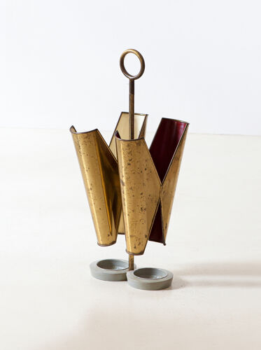 Italian brass umbrella holder, 1950s