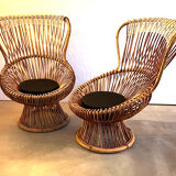 Pair of "Margherita" armchairs by Franco Albini edit by Bonacina