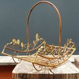 Wrought iron basket with handle medium