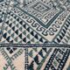 Handmade traditional white and blue carpet, 152x76 cm