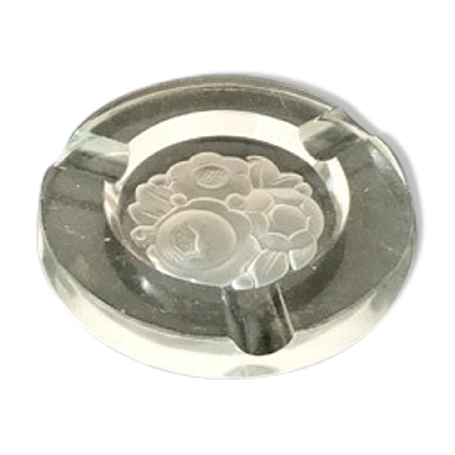 Ashtray art deco glass signed Verlys