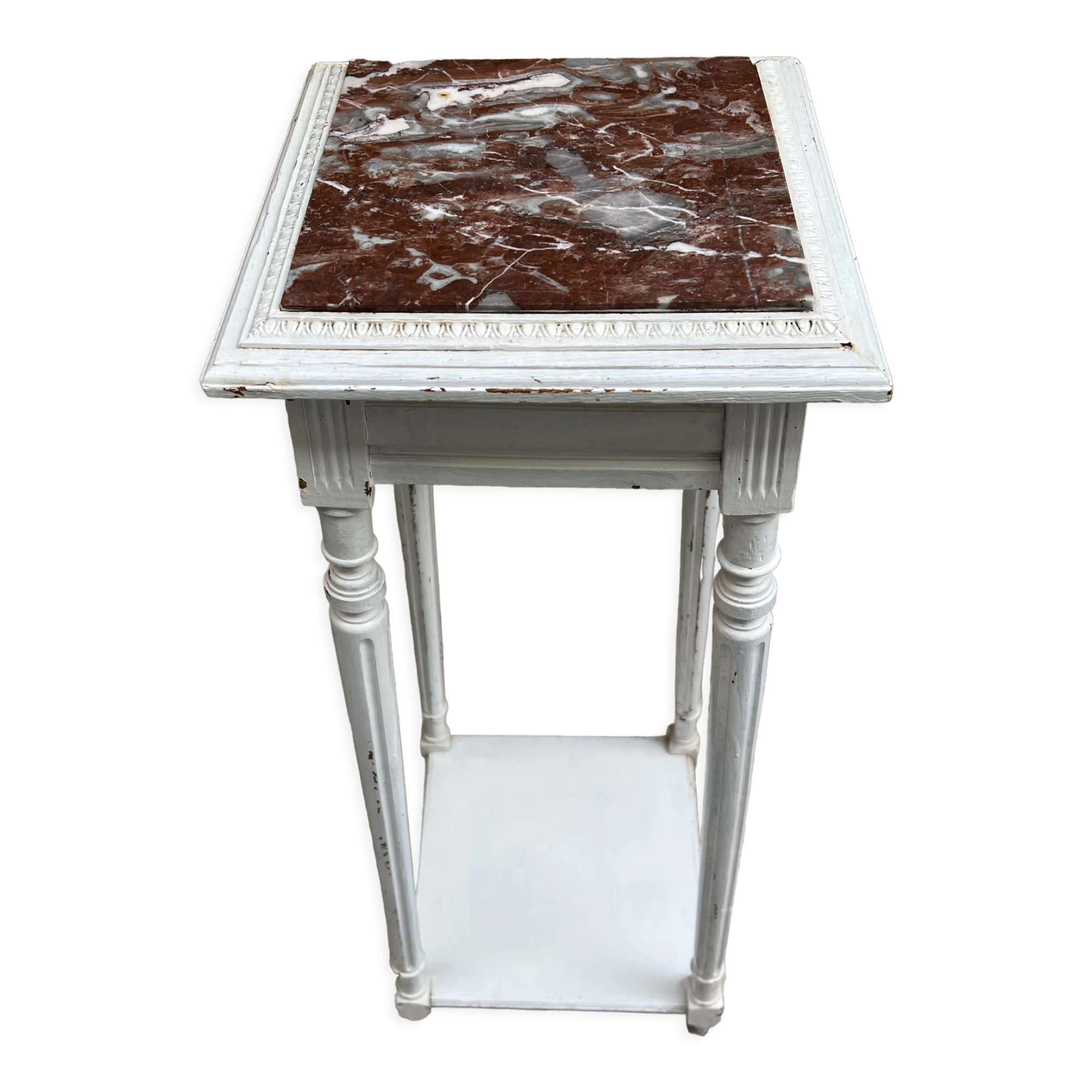 Art Deco wood and marble side table