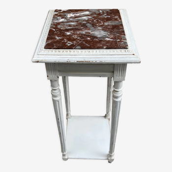 Art Deco wood and marble side table