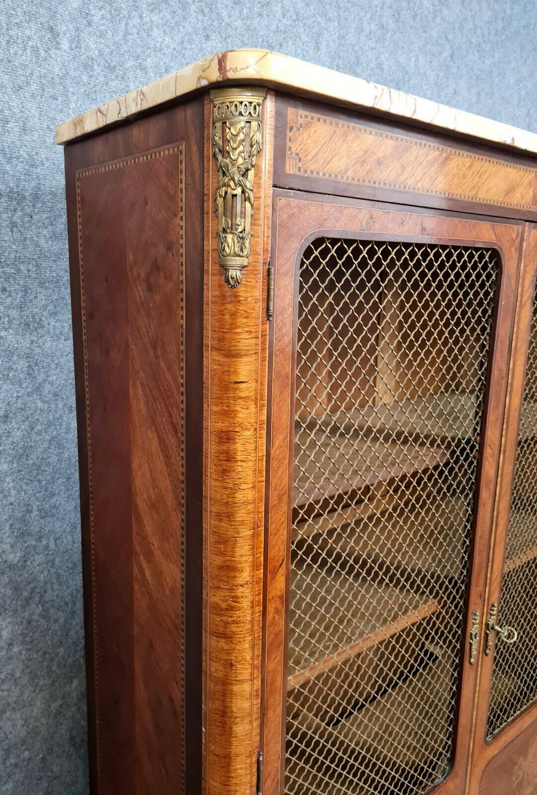 Louis XVI library in precious wood markers around 1850