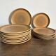 Service of 15 vintage Longchamp plates in stoneware.