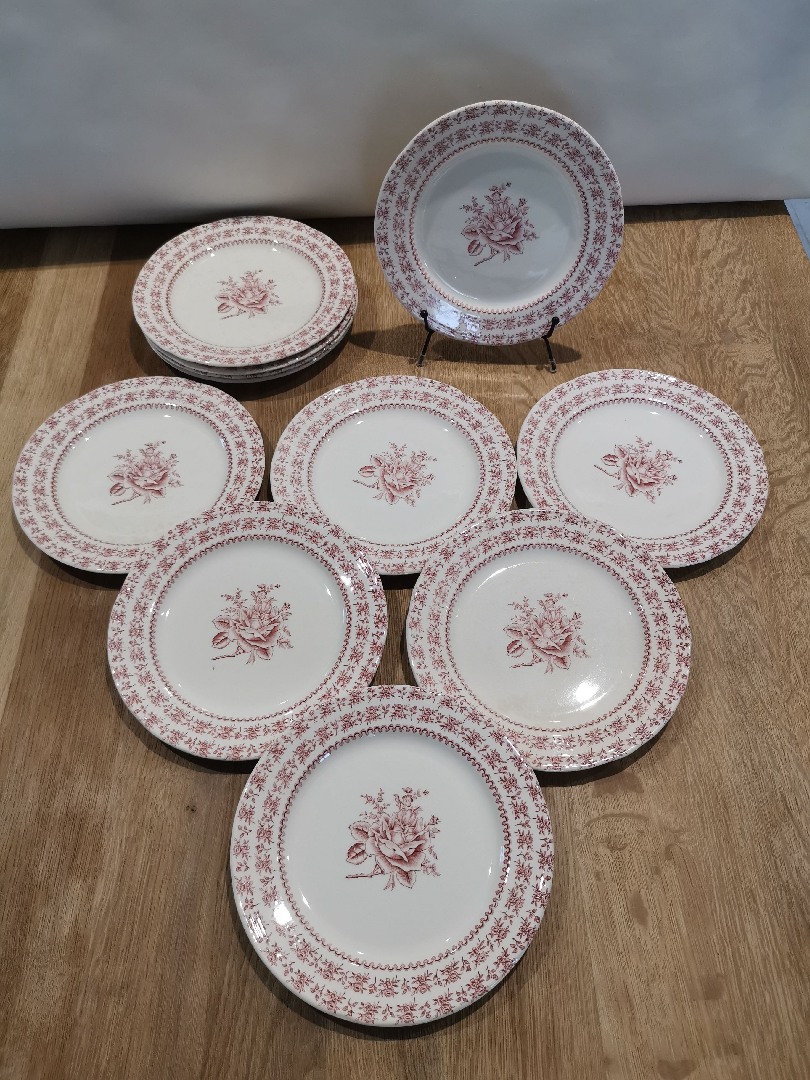 Set of 11 old Lunéville dessert plates