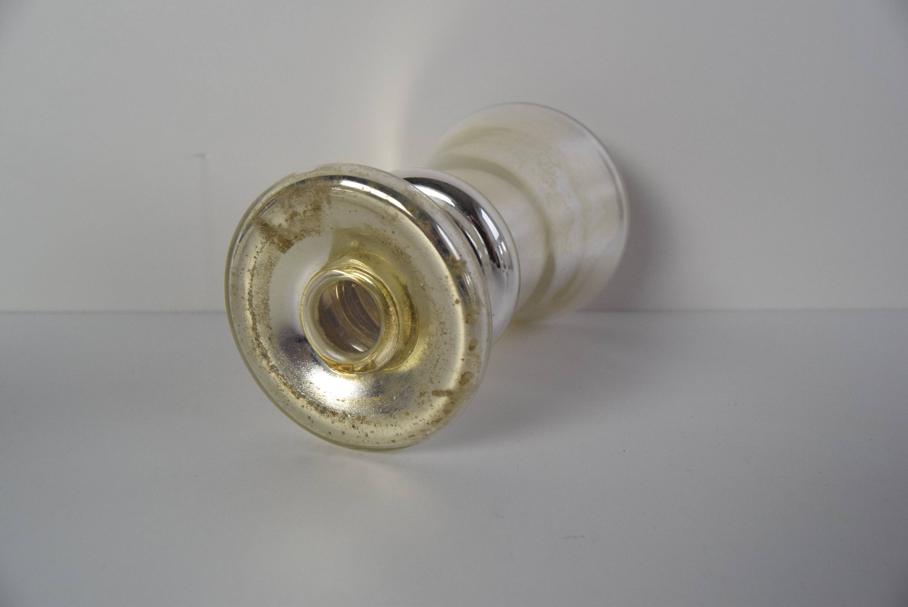 Set of six Amalgam Glass Goblets, Biedermeier, Peasant Silver, Circa 1860's.