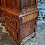 Antique English oak wardrobe with drawers, England, circa 1800–1820.