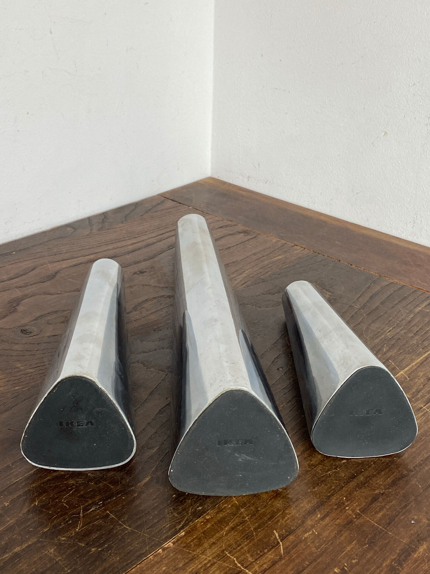 Polished aluminium candle holders, Ehlen Johansson