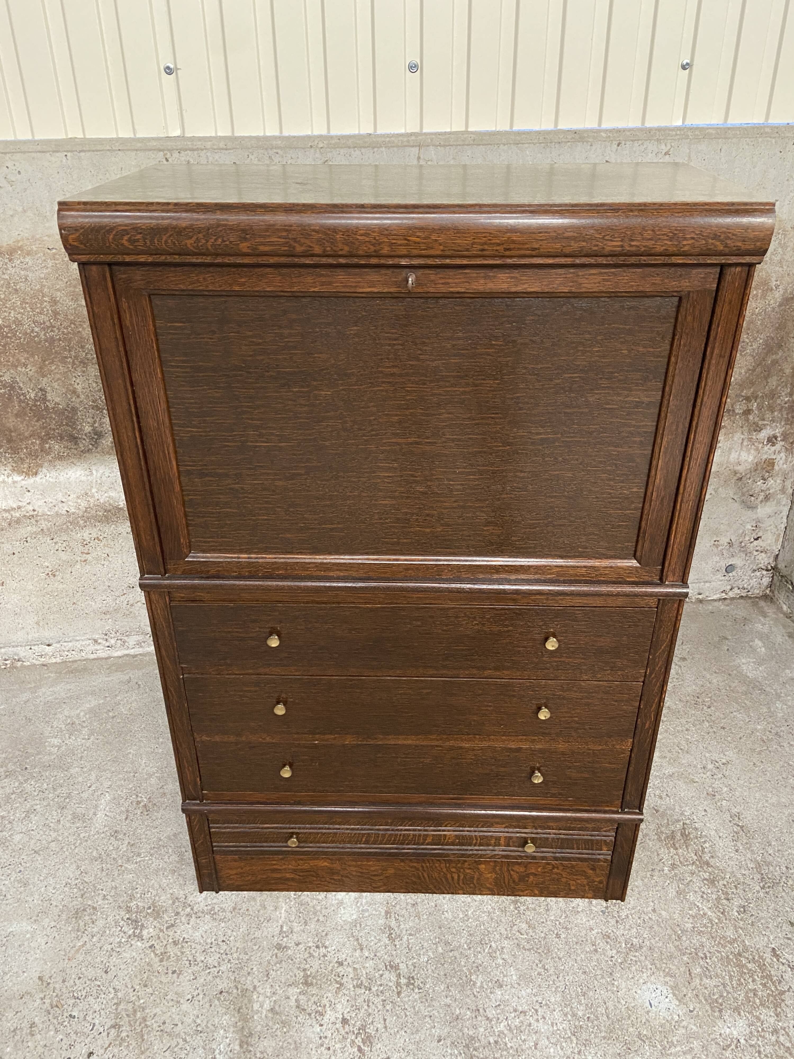 Secretary with flap art-deco desk mid-century vintage 1950