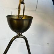 Vintage pendant lamp from the 50s brass & salmon pink opaline