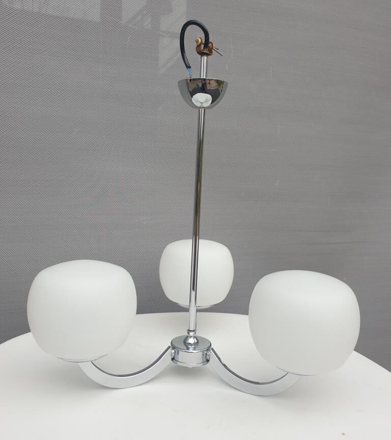 Sputnik 1970 triplet globes opal glass