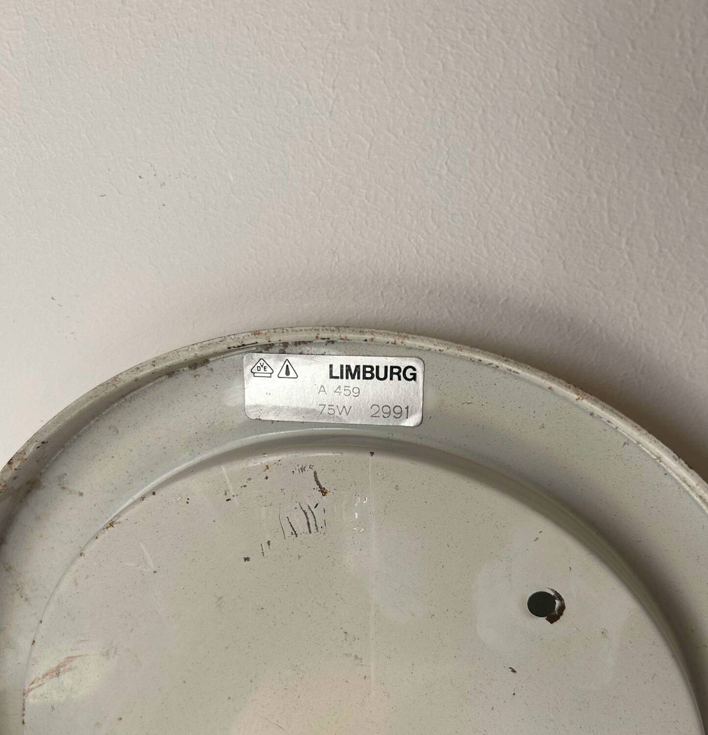 Applique vintage coquillage, opaline, Limburg Allemagne 1960