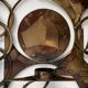 Brutalist mid-century Danish metal wall sculpture and candle holder by Henrik Horst.