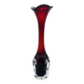 Vase Bo Borgström Åseda Glasbruk Jack in the Pulpit Rouge 31cm 1960