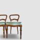 Antique Victorian era ballon back chairs and stool