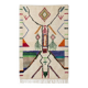 Moroccan Berber rug with colourful patterns.