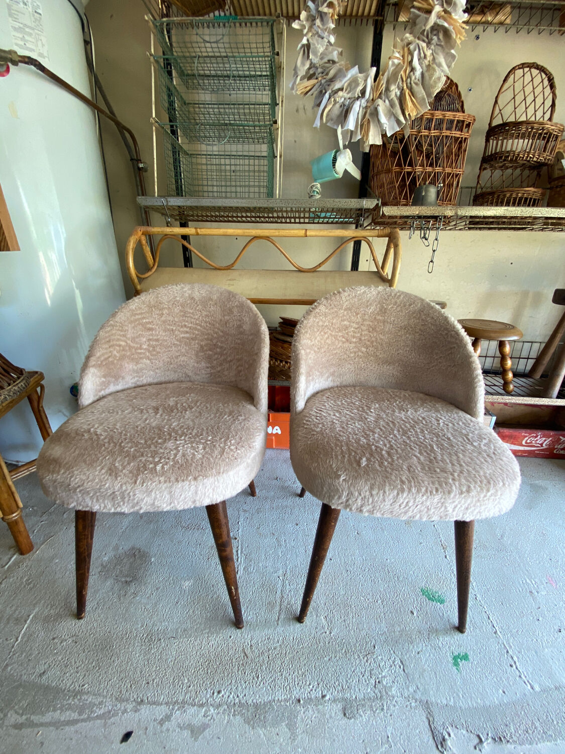 Vintage furry chairs
