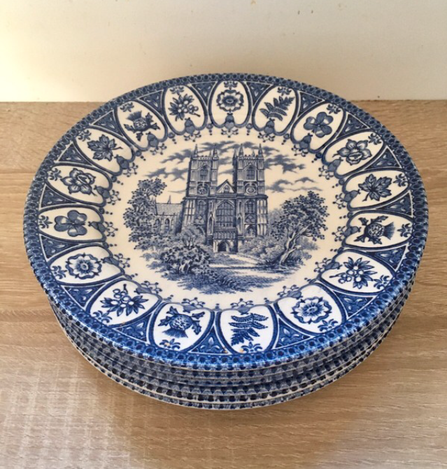 Broadhurst Staffordshire England English Earthenware Dessert Plates