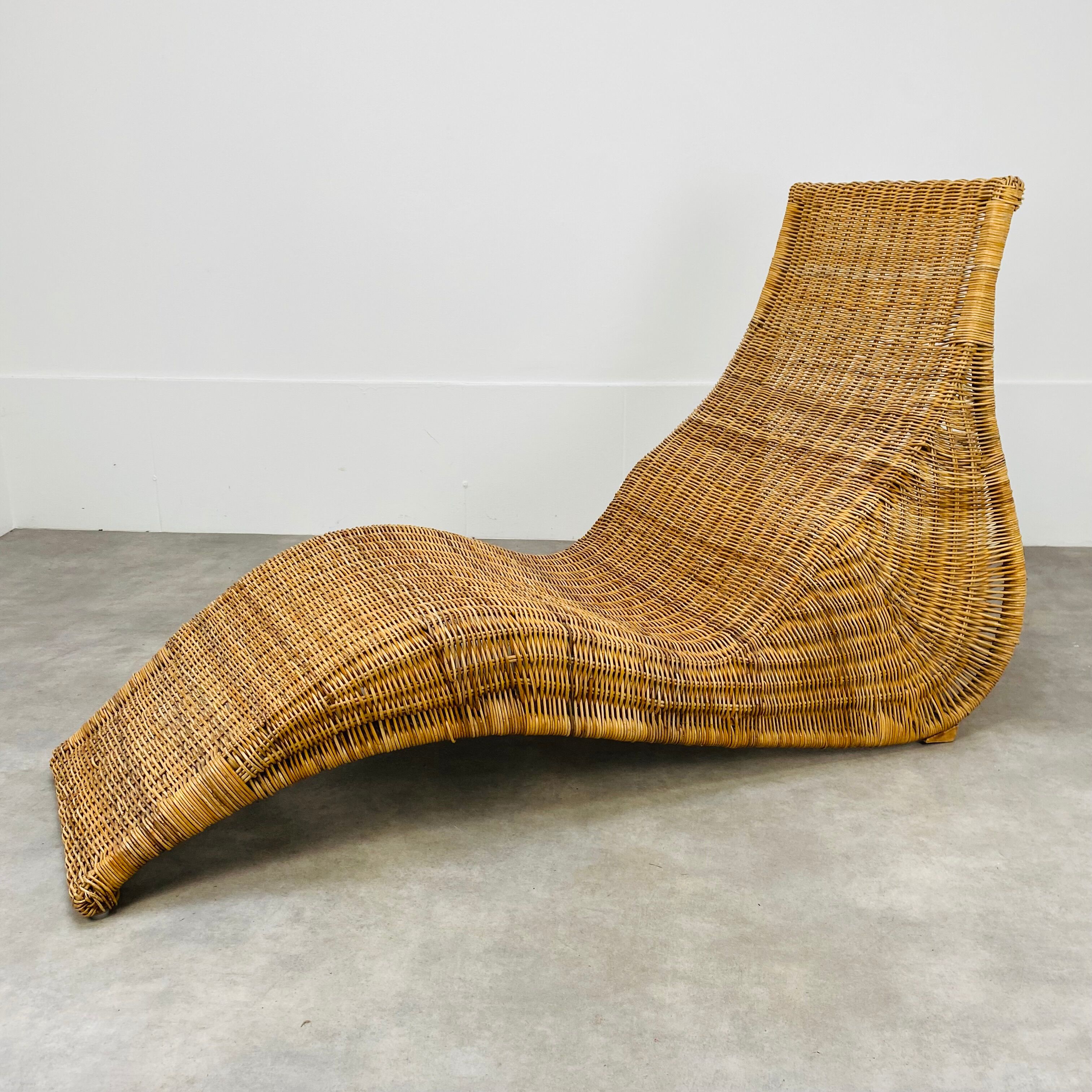 Sunbathing chair Karlskrona by Karl Malmvall for Ikea rattan