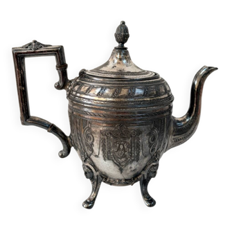 Silver-plated teapot - Napoleon III style - 1870