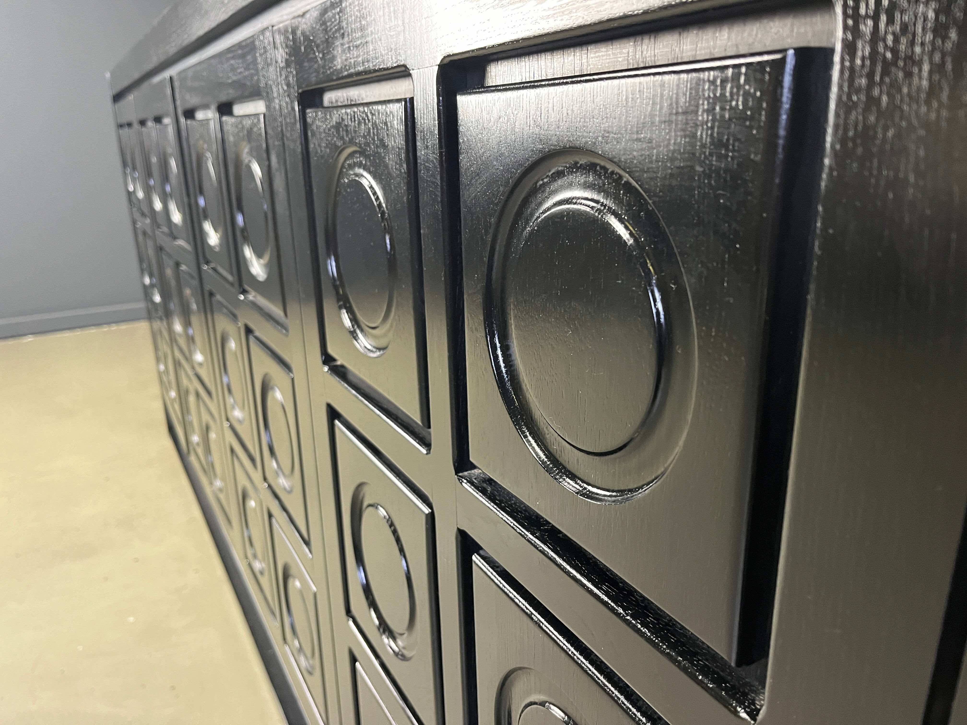 Black brutalist credenza, 1970s