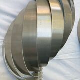Pair of Mathieu brushed aluminum wall lights 70'S