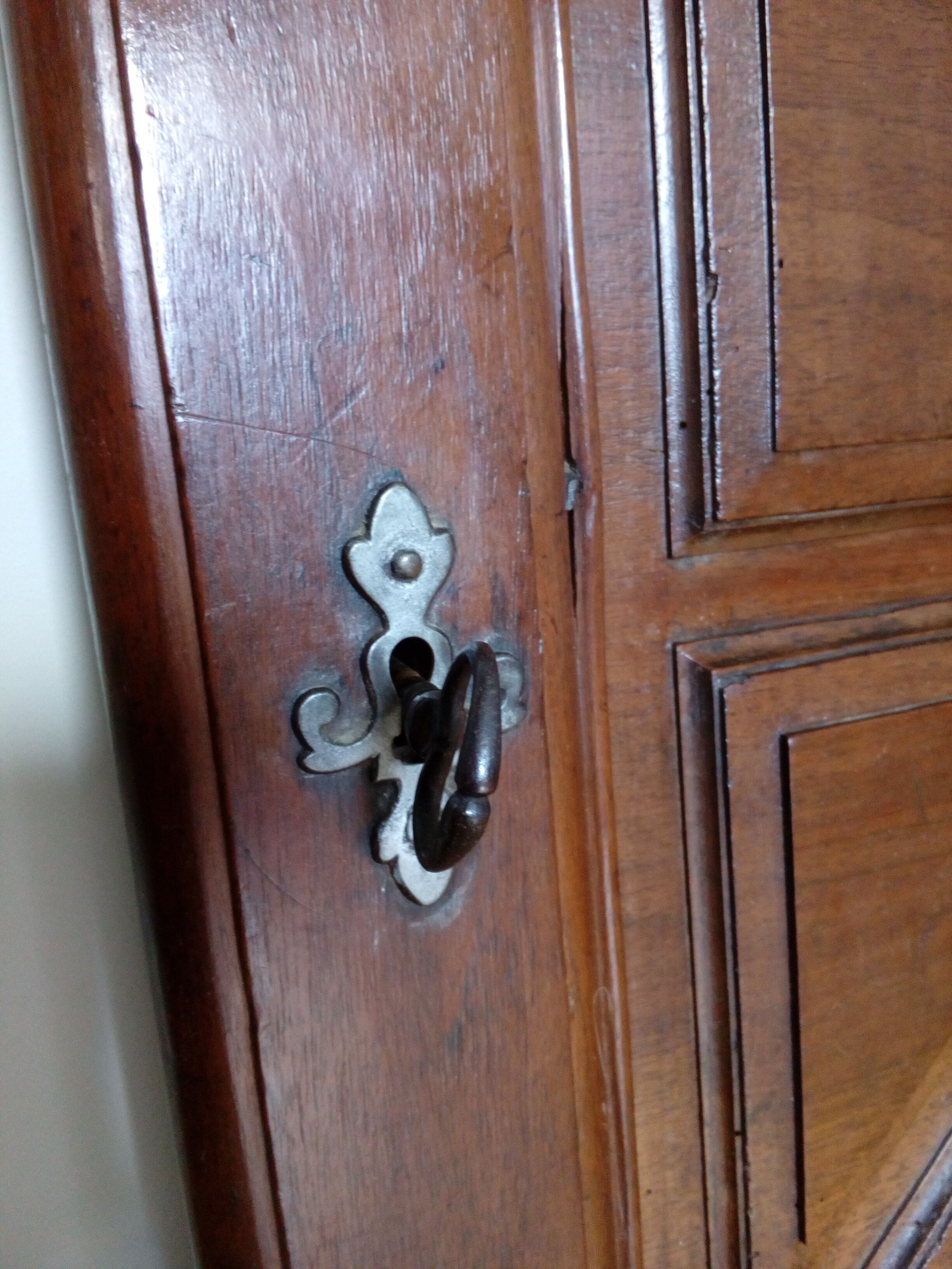 Old wooden door with lock