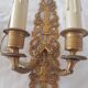 Pair of gold bronze sconces Charles X style