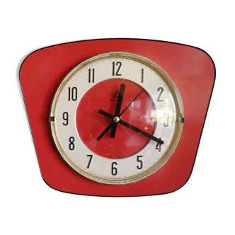 Horloge formica vintage pendule murale silencieuse "Jaz Transistor rouge"